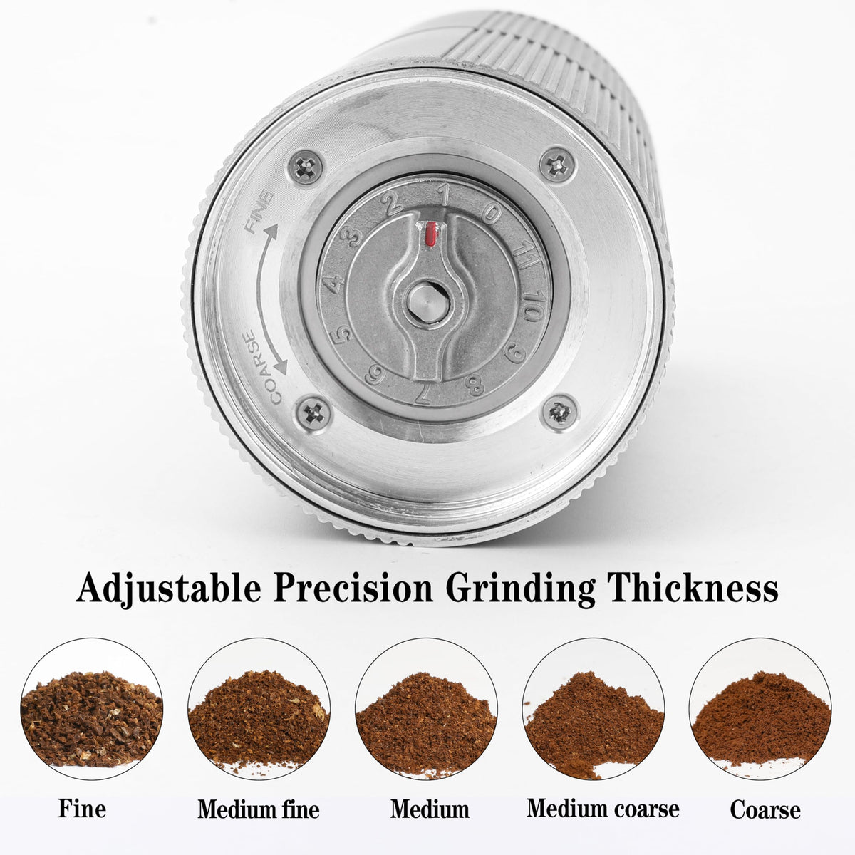 Portable Electric Burr Coffee Grinder, Stainless Steel Burrs, Grey A3351