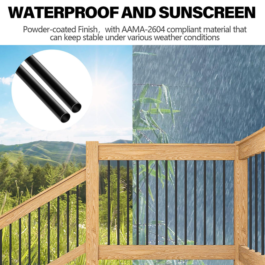 51 Pack 36" Black Aluminum Deck Balusters H308861