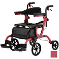 2-in-1 Rollator & Transport Wheelchair with Seat, Red R471858