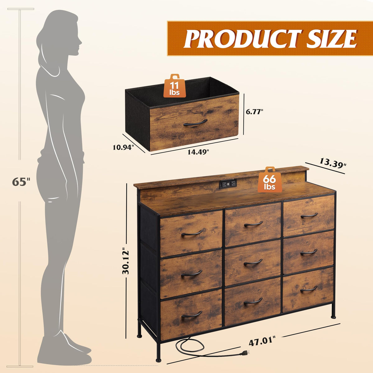 Rustic Brown 2-Pack Dresser TV Stand F4916