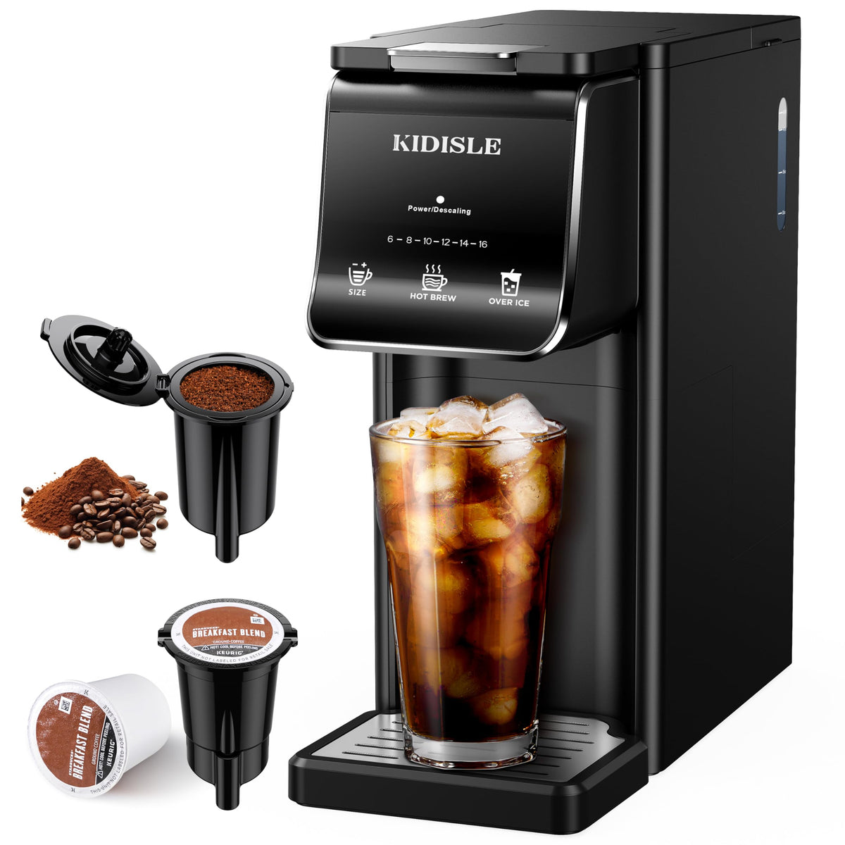 Black Single Serve Coffee Maker with 40oz Water Tank J3503