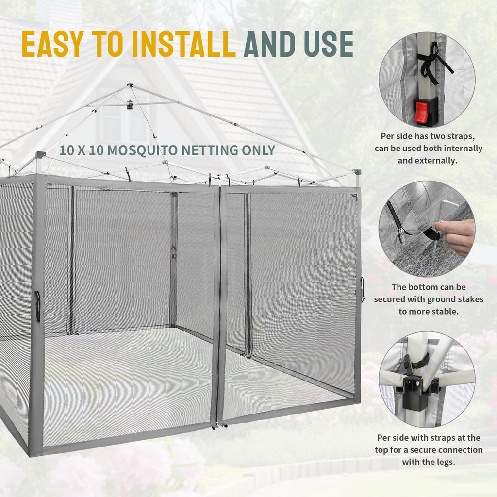 Gazebo Replacement Mosquito Netting 10 x 10ft Grey R989434