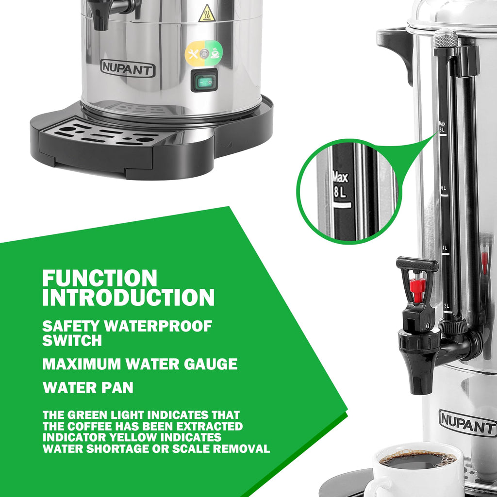50 Cup Coffee Urn and 12-Cup Commercial Drip Coffee Maker with 2 Carafes E984