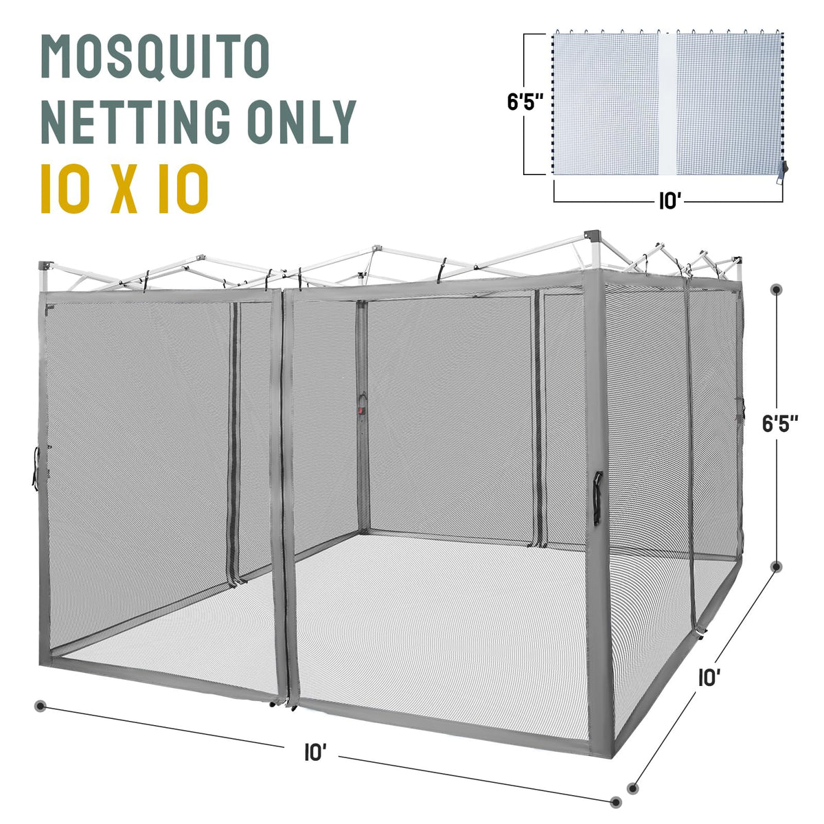 Gazebo Replacement Mosquito Netting 10 x 10ft Grey R989434