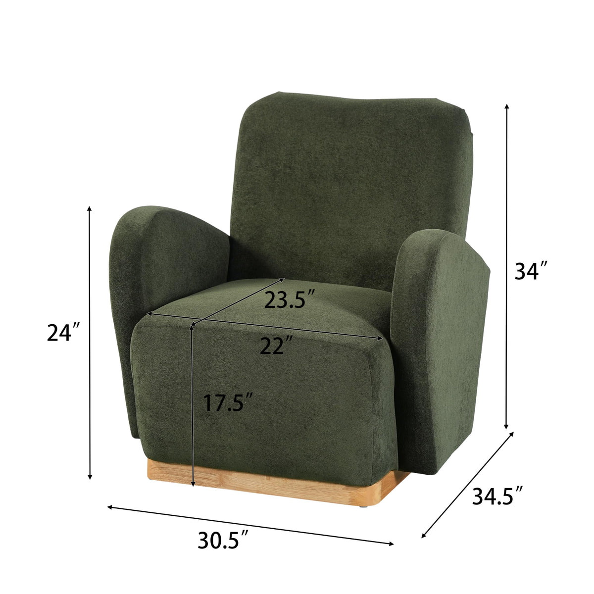 Olive Green Velvet Upholstered Accent Chair Set of 2 G176