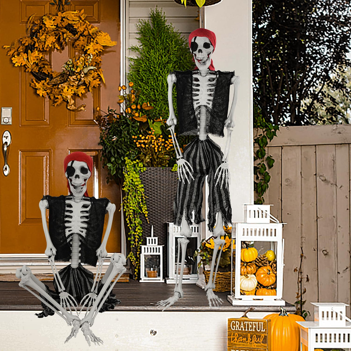 5.4ft Life Size Pirate Skeleton with Movable Joints P709