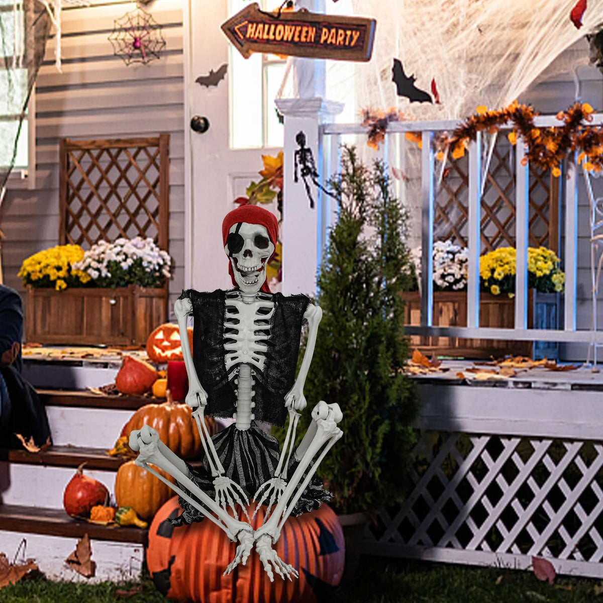 5.4ft Life Size Pirate Skeleton with Movable Joints P709