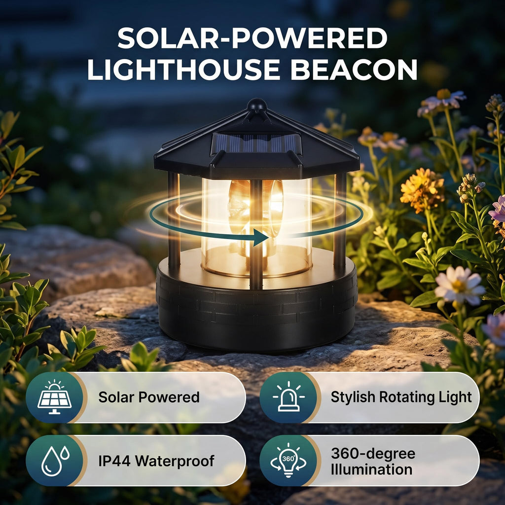 Solar Powered Rotating Lighthouse G561186