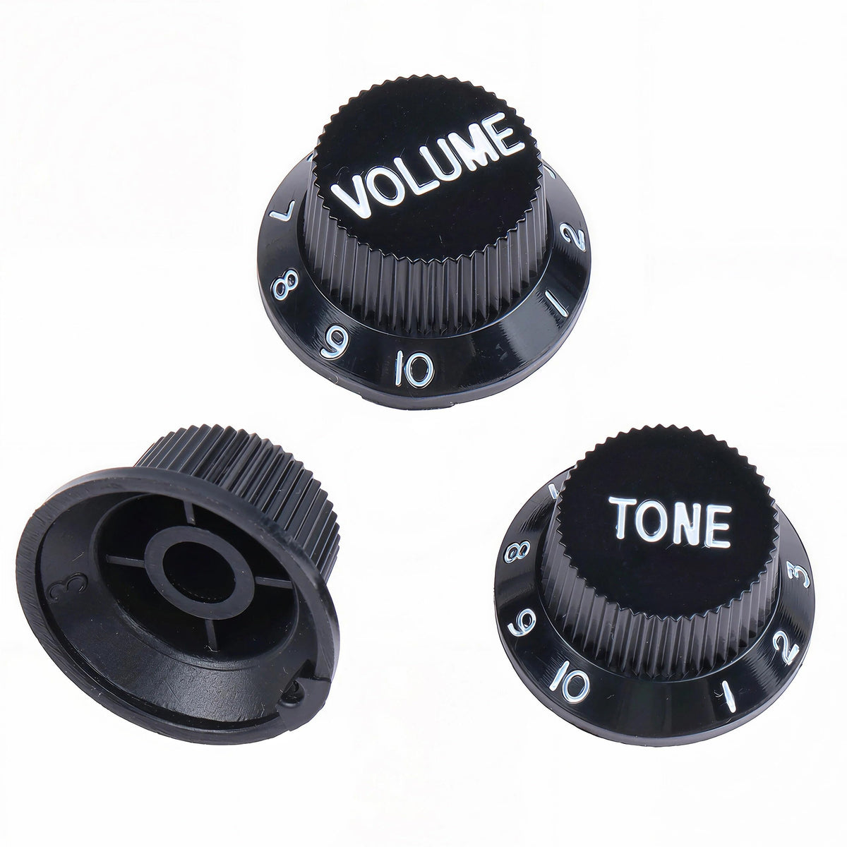 Black 1 Volume 2 Tone Guitar Control Knobs Set P583