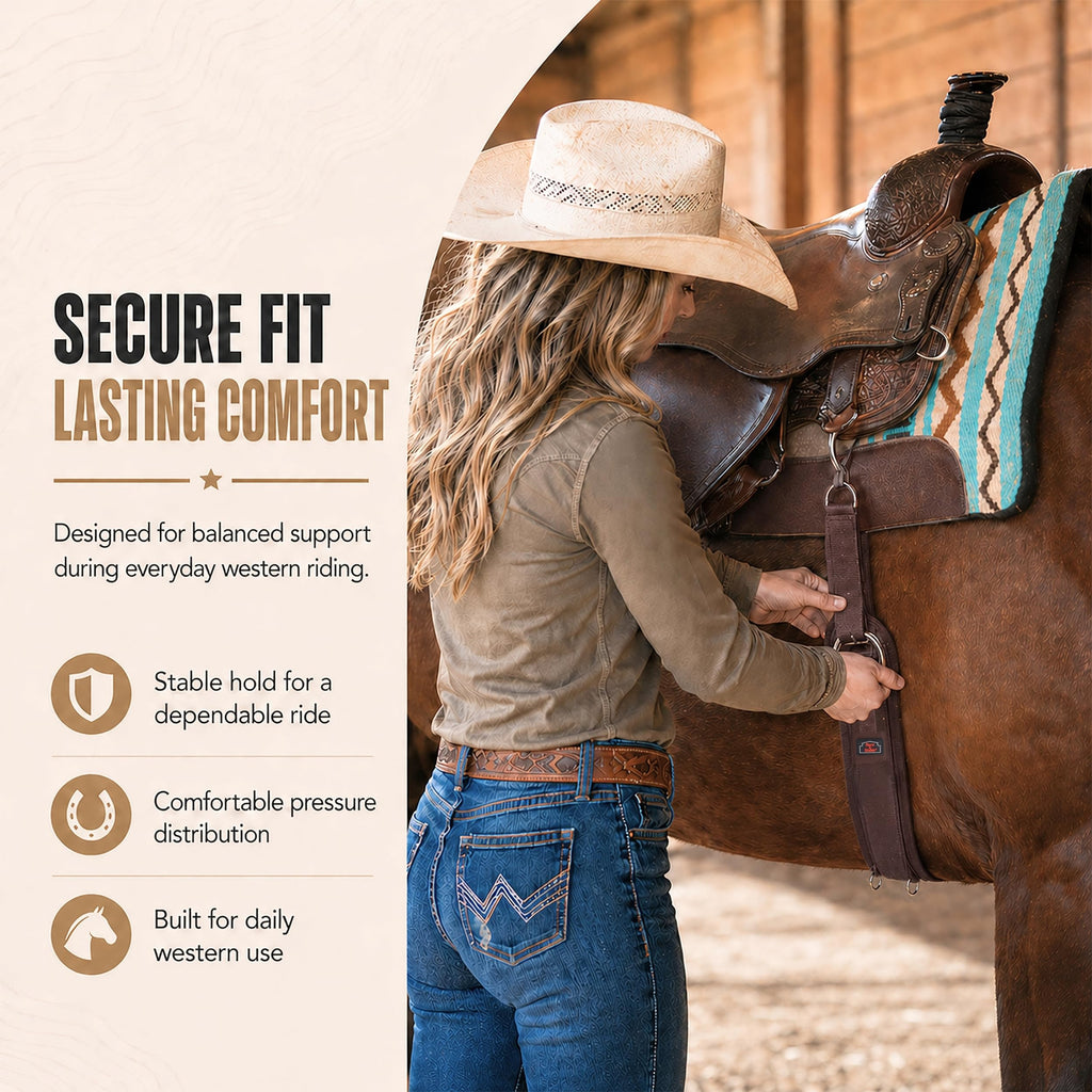 Western Horse Cinch with Stainless Steel Buckles V887