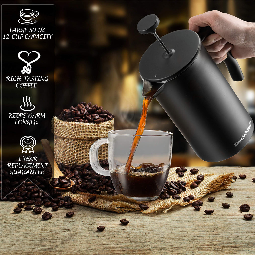 Insulated French Press Coffee Maker 50oz L63394
