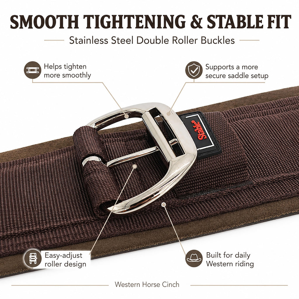 Western Horse Cinch with Stainless Steel Buckles V887