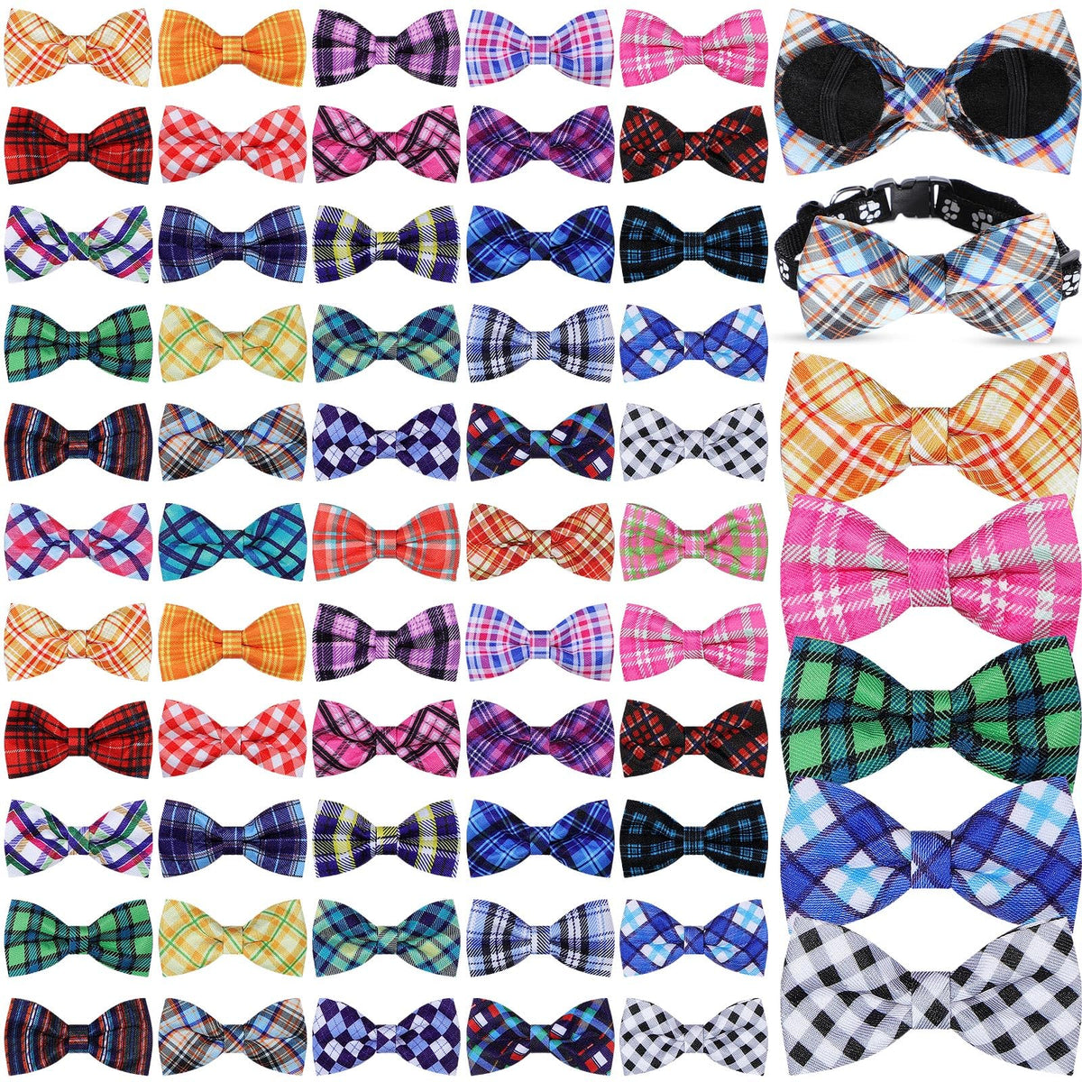 Plaid Dog Collar Bow Ties I494
