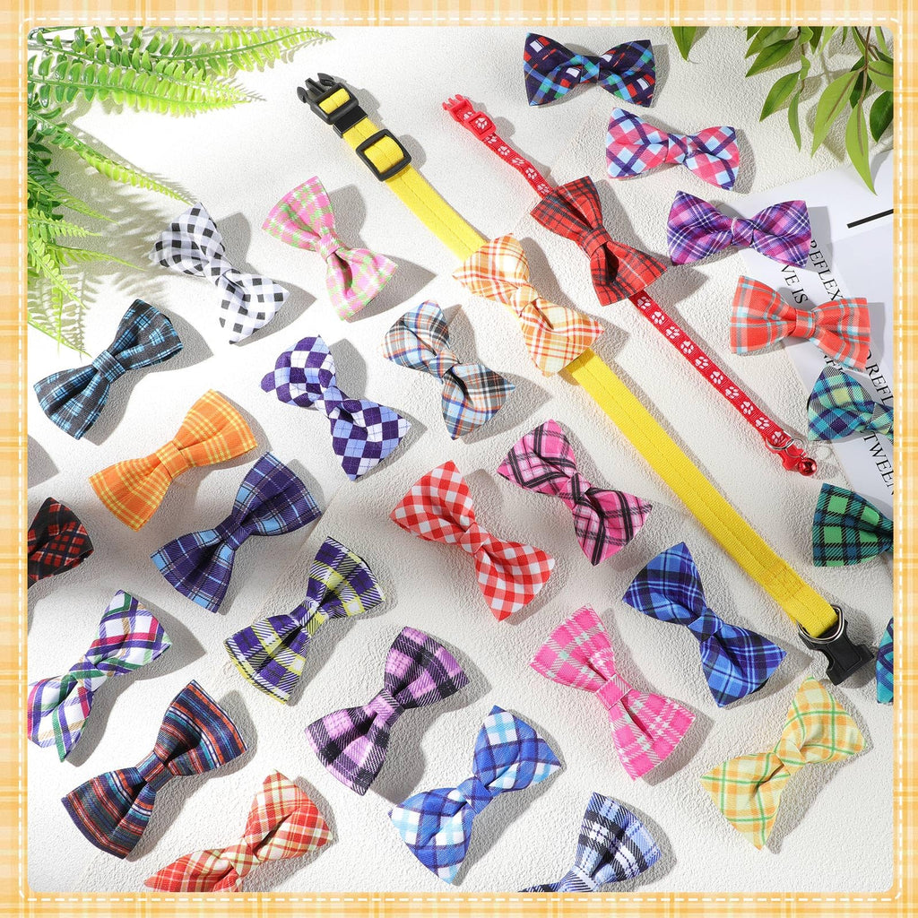 Plaid Dog Collar Bow Ties I494