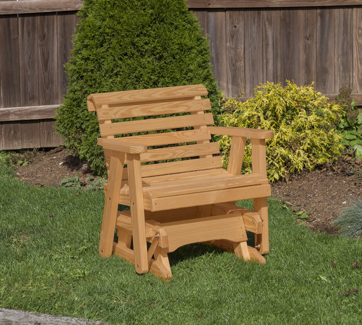 Brown Pressure Treated Outdoor Glider Chair P742936